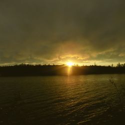 Scenic view of sunset over sea