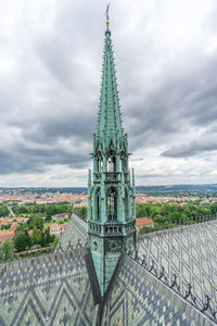 View of temple against cloudy sky