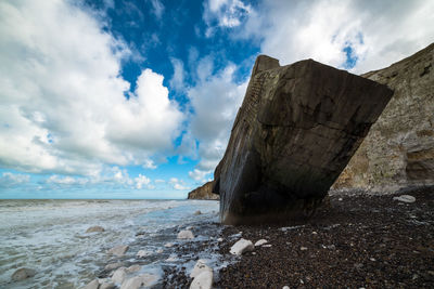 Panoramic view of sea against cloudy sky