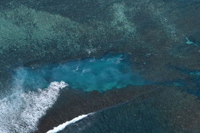 High angle view of sea waves