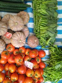 High angle view of fruits in market