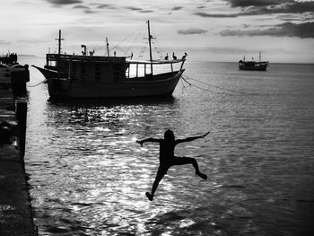 Boats in sea