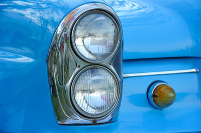 Oldness and classic of old car lights.