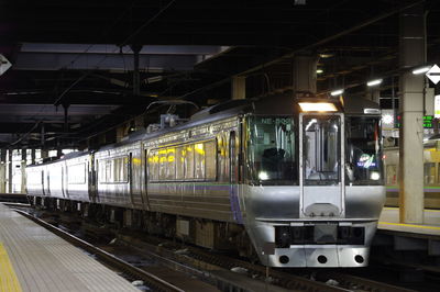 Train on railroad station