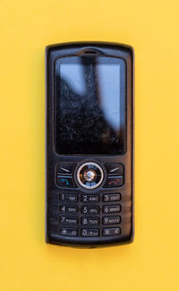 Close-up of telephone booth