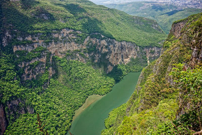 High angle view of valley