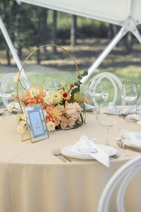 Place setting on table