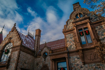 Low angle view of historical building against sky