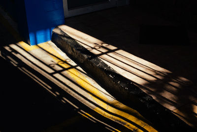 High angle view of staircase in building