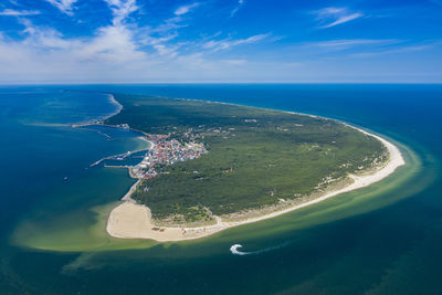 Aerial view of sea against sky