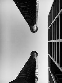 Low angle view of buildings against clear sky