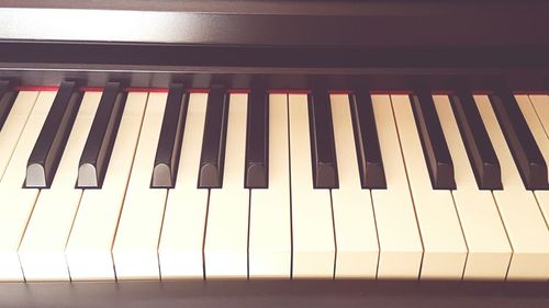 Close-up of piano keys