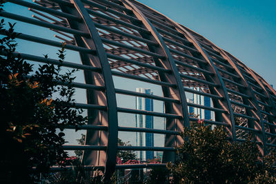 Low angle view of modern building against sky