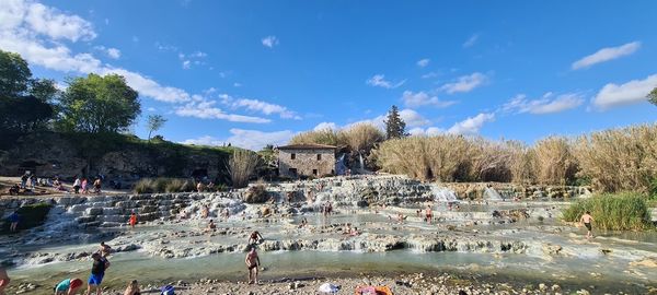Hot springs saturnia, tuscany, italy