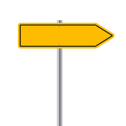 Close-up of road sign against white background
