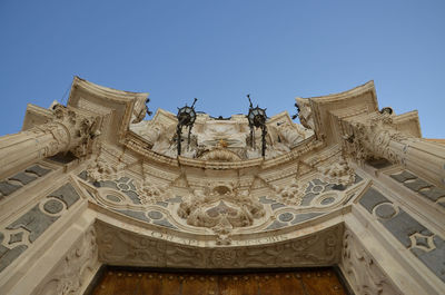 Low angle view of cathedral against clear sky