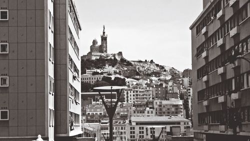 City with church on top of hill