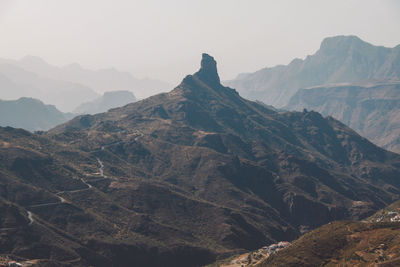 Scenic view of mountains against clear sky