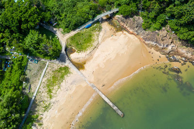 High angle view of dam