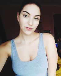 Portrait of beautiful woman at home