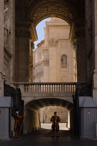 People in historic building