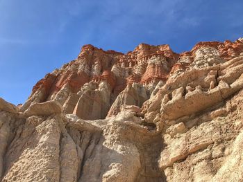 Low angle view of rock formations