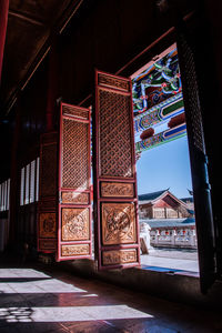 Entrance of temple in building