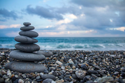 Stack of stones on beach