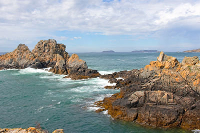 The rocky coastline of little sark, channel islands