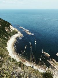 High angle view of sea against sky