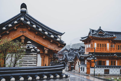 Low angle view of temple against sky