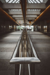 Empty railroad station platform