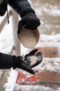 Low section of person in snow