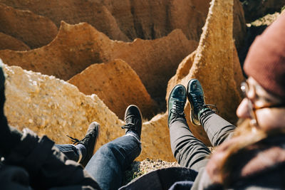 Low section of man on rock