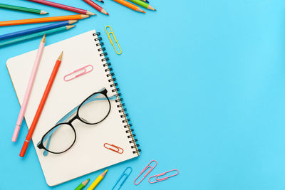 High angle view of pencil on table