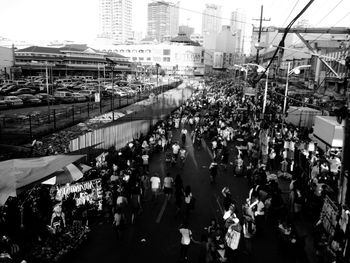 High angle view of crowd