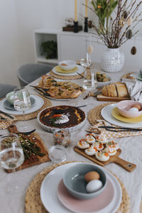 Table set for easter meal