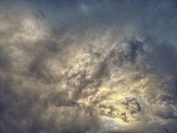 Low angle view of storm clouds in sky