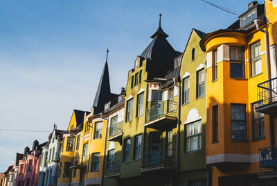 Low angle view of buildings against sky