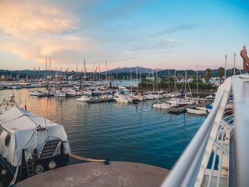 Boats in harbor