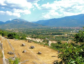 Scenic view of mountains against sky