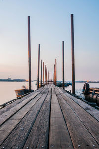 Wooden pier on lake