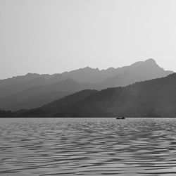 Scenic view of lake against clear sky
