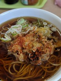 High angle view of meal served in bowl