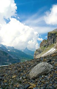 View of landscape against cloudy sky