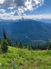 Scenic view of mountains against sky