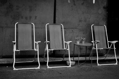 Empty chairs arranged