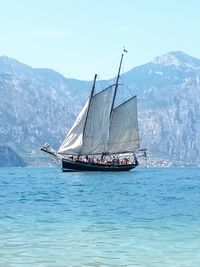 Boats sailing in sea