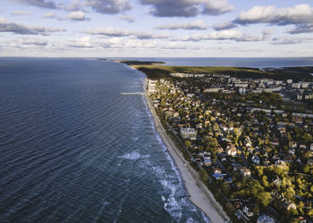 High angle view of sea against sky