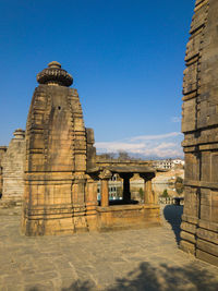 View of historical building against clear blue sky